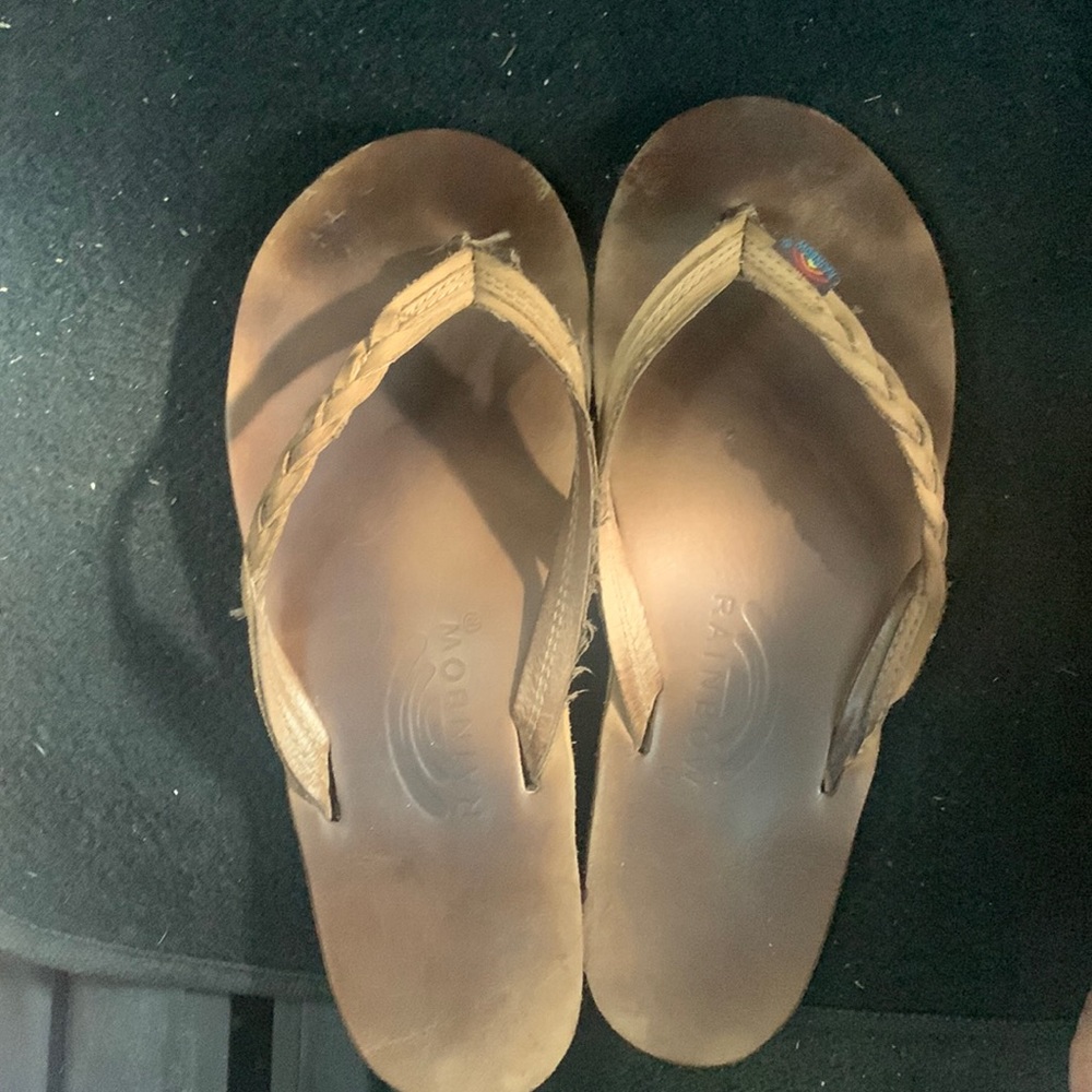 Rainbow flip flops